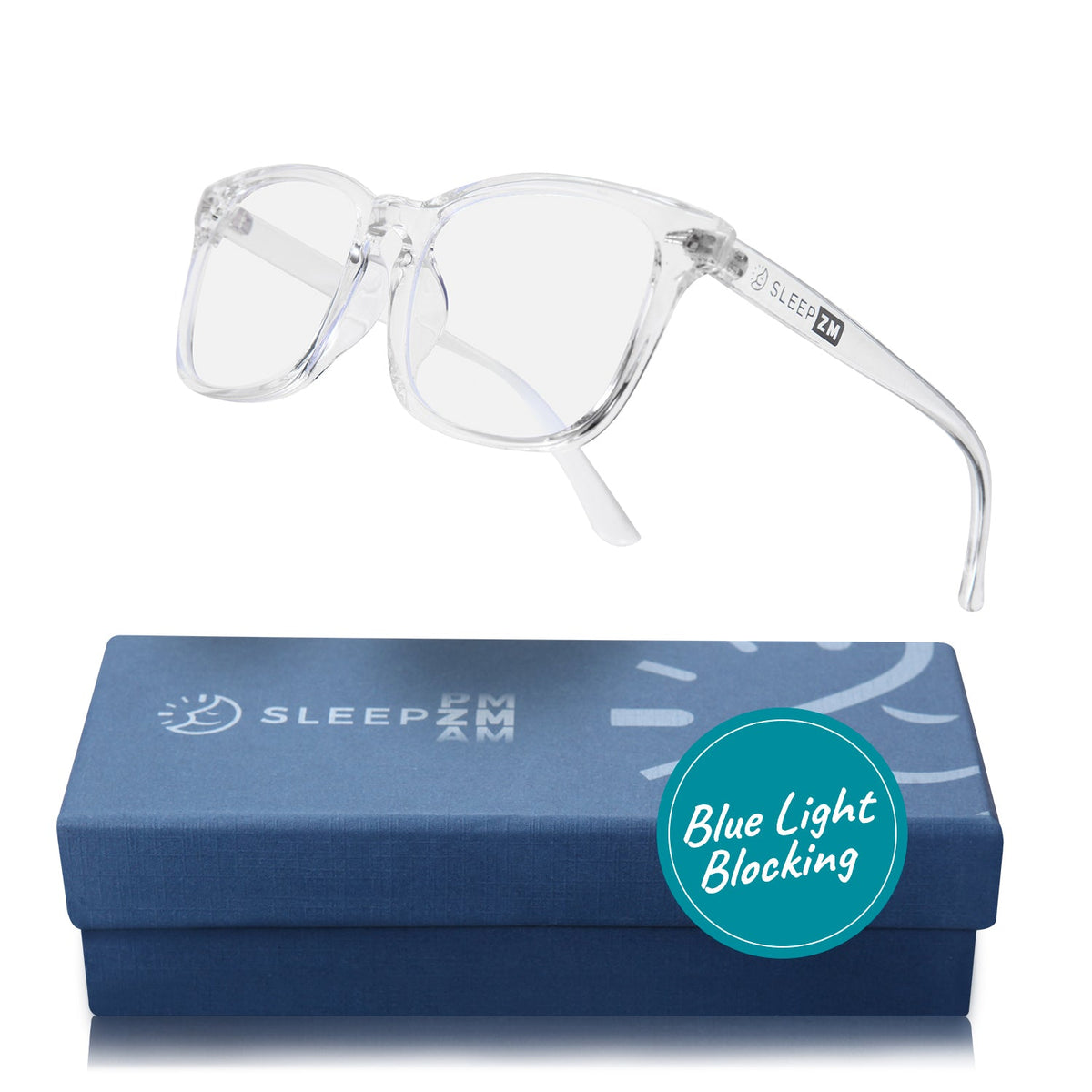 InvisiAid Clear Wayfarer Blue Light Glasses – Crystal